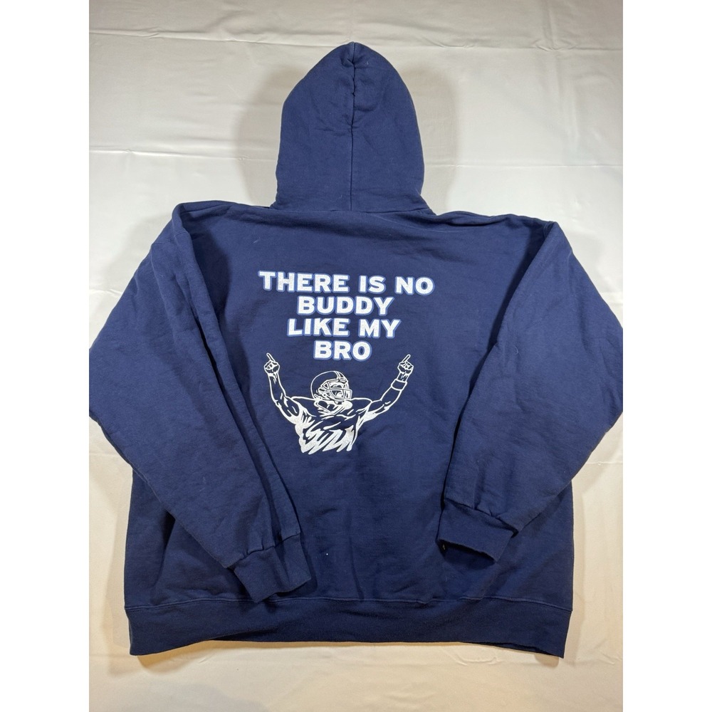 Vintage 90s Hanes Hoodie Streetwear Men XL Blue Football Theme